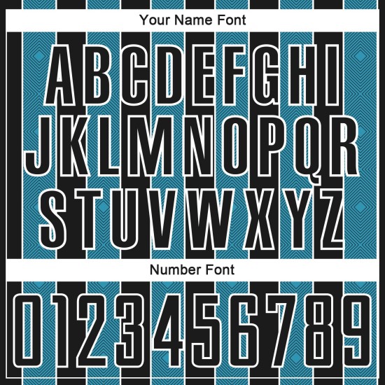 Sports Pinstripe Panther Black Uniform Sublimation Custom Soccer Blue-White Line Jersey