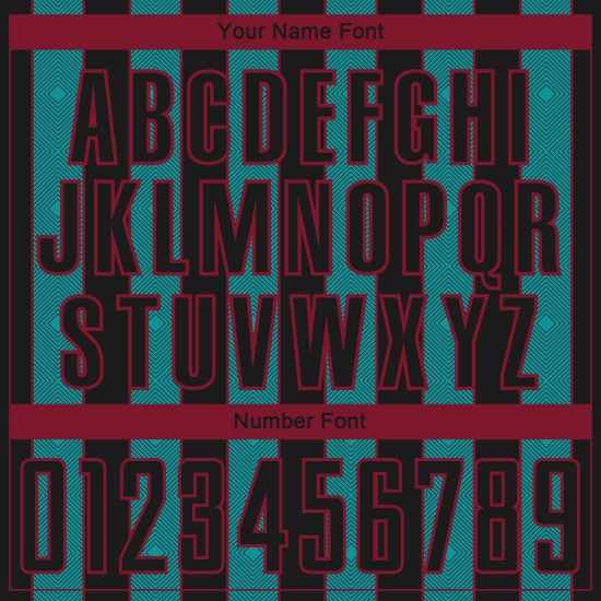 Black Soccer Uniform Jersey Pinstripe Teal-Crimson Sublimation Custom Sports Line