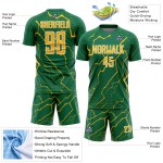 Lightning Green Sports Custom Sublimation Gold-White Uniform Kelly Soccer Jersey