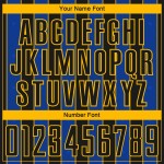 Jersey Uniform Line Blue-Gold Pinstripe Black Soccer Sublimation Custom Thunder Sports