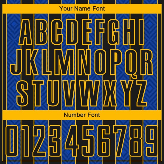 Jersey Uniform Line Blue-Gold Pinstripe Black Soccer Sublimation Custom Thunder Sports