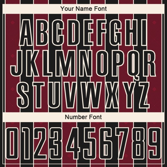 Black Sports Custom Soccer Line Pinstripe Sublimation Jersey Uniform Crimson-Cream