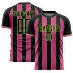 Sublimation Jersey Custom Line Black Pinstripe Sports Soccer Green Pink-Neon Uniform Sublimation Jersey Custom Line Black Pinstripe Sports Soccer Green Pink-Neon Uniform