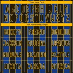 Jersey Uniform Line Blue-Gold Pinstripe Black Soccer Sublimation Custom Thunder Sports