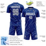 Gray-White Sublimation Royal Sports Jersey Soccer Lightning Custom Uniform