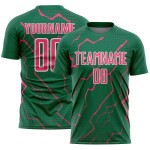 Uniform Green Custom Soccer Pink-White Neon Sports Kelly Sublimation Jersey Lightning Uniform Green Custom Soccer Pink-White Neon Sports Kelly Sublimation Jersey Lightning