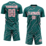 Jersey Teal Uniform Pink-White Custom Medium Sublimation Sports Soccer Lightning Jersey Teal Uniform Pink-White Custom Medium Sublimation Sports Soccer Lightning