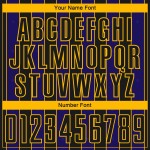 Purple-Gold Black Custom Line Sports Uniform Jersey Sublimation Dark Pinstripe Soccer