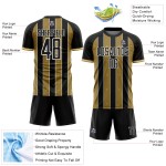 Sports Pinstripe Black Sublimation Gold-White Old Jersey Custom Uniform Line Soccer Sports Pinstripe Black Sublimation Gold-White Old Jersey Custom Uniform Line Soccer