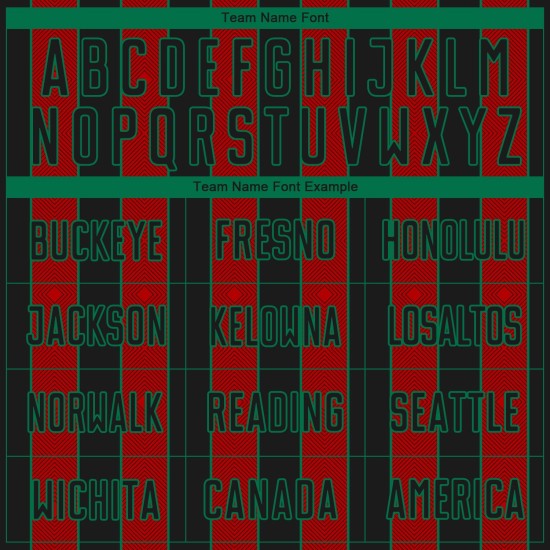 Jersey Green Black Custom Soccer Uniform Line Sublimation Red-Kelly Sports Pinstripe