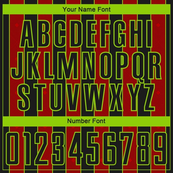 Jersey Sublimation Custom Sports Soccer Uniform Green Black Pinstripe Line Red-Neon