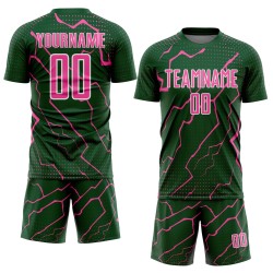 Pink-White Uniform Custom Lightning Jersey Sports Green Soccer Sublimation