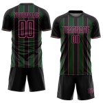 Line Jersey Black Pinstripe Sports Sublimation Custom Green-Pink Uniform Soccer Line Jersey Black Pinstripe Sports Sublimation Custom Green-Pink Uniform Soccer