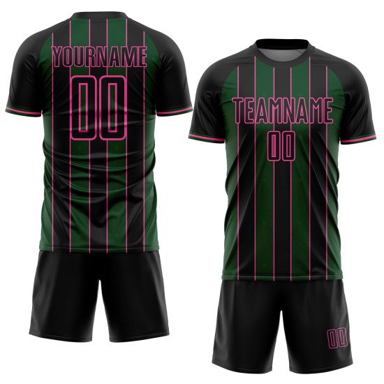 Line Jersey Black Pinstripe Sports Sublimation Custom Green-Pink Uniform Soccer Line Jersey Black Pinstripe Sports Sublimation Custom Green-Pink Uniform Soccer