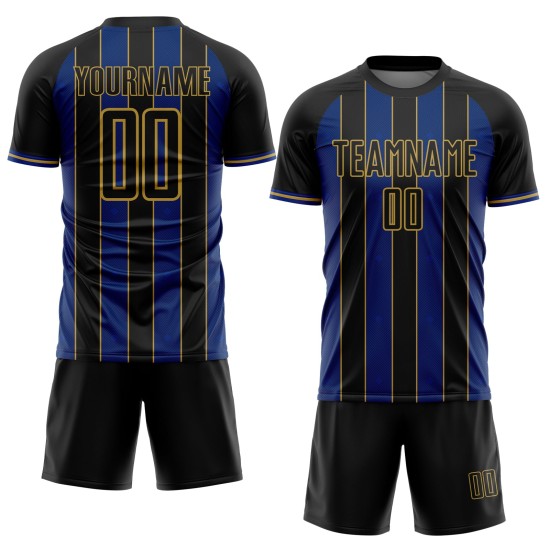 Pinstripe Black Line Jersey Sublimation Royal-Old Uniform Soccer Gold Sports Custom Pinstripe Black Line Jersey Sublimation Royal-Old Uniform Soccer Gold Sports Custom