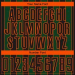 Pinstripe Custom Line Sports Black Green-Orange Uniform Jersey Sublimation Soccer Pinstripe Custom Line Sports Black Green-Orange Uniform Jersey Sublimation Soccer