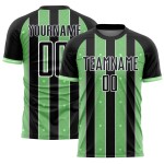 Green-White Pinstripe Custom Pea Jersey Sublimation Uniform Black Line Sports Soccer Green-White Pinstripe Custom Pea Jersey Sublimation Uniform Black Line Sports Soccer