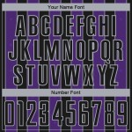 Purple-Gray Line Pinstripe Custom Soccer Sports Black Sublimation Jersey Uniform