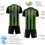 Aurora Sports Black Custom Sublimation Jersey Line Pinstripe Uniform Soccer Green-White