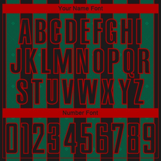 Pinstripe Sports Sublimation Black Line Soccer Jersey Custom Uniform Kelly Green-Red