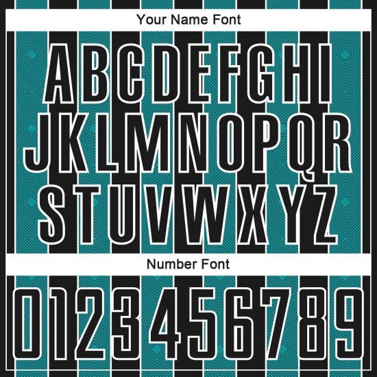 Pinstripe Teal-White Jersey Sublimation Line Soccer Uniform Custom Sports Black Pinstripe Teal-White Jersey Sublimation Line Soccer Uniform Custom Sports Black