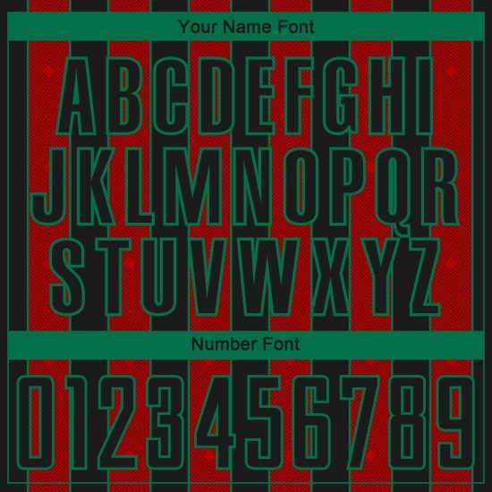 Jersey Green Black Custom Soccer Uniform Line Sublimation Red-Kelly Sports Pinstripe