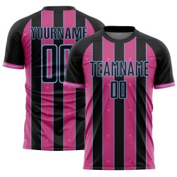 Black Line Pinstripe Jersey Pink-Light Sports Sublimation Custom Uniform Blue Soccer
