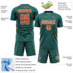 Soccer Sports Lightning Jersey Orange-White Teal Sublimation Custom Uniform