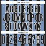 Jersey Uniform Black Pinstripe Light Sublimation Soccer Sports Custom Line Blue-White Jersey Uniform Black Pinstripe Light Sublimation Soccer Sports Custom Line Blue-White