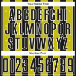 Sports Black Sublimation Jersey Custom Pinstripe Uniform Light Soccer Yellow-White Line