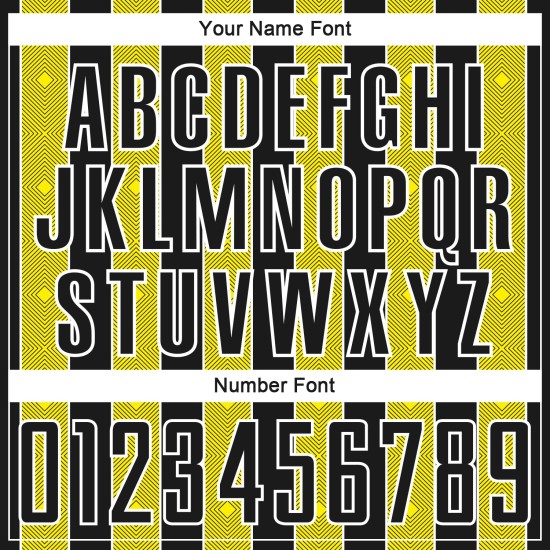 Sports Black Sublimation Jersey Custom Pinstripe Uniform Light Soccer Yellow-White Line