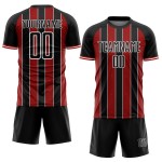 Jersey Line Sublimation Uniform Red-White Soccer Black Custom Sports Pinstripe Jersey Line Sublimation Uniform Red-White Soccer Black Custom Sports Pinstripe
