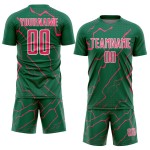 Uniform Green Custom Soccer Pink-White Neon Sports Kelly Sublimation Jersey Lightning Uniform Green Custom Soccer Pink-White Neon Sports Kelly Sublimation Jersey Lightning