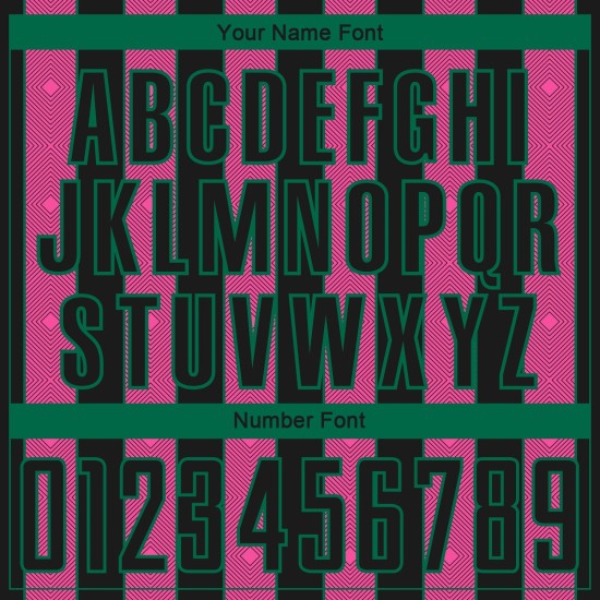 Soccer Pink-Kelly Line Custom Sports Pinstripe Uniform Green Jersey Sublimation Black