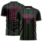 Line Jersey Black Pinstripe Sports Sublimation Custom Green-Pink Uniform Soccer Line Jersey Black Pinstripe Sports Sublimation Custom Green-Pink Uniform Soccer