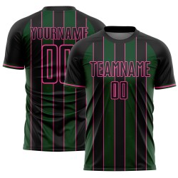 Line Jersey Black Pinstripe Sports Sublimation Custom Green-Pink Uniform Soccer
