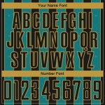 Pinstripe Gold Sports Sublimation Jersey Black Teal-Old Soccer Custom Uniform Line