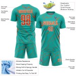 Lightning Uniform Soccer Aqua Sports Orange-White Custom Jersey Sublimation Lightning Uniform Soccer Aqua Sports Orange-White Custom Jersey Sublimation