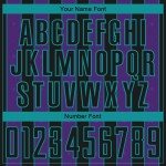 Custom Sports Soccer Sublimation Uniform Pinstripe Purple-Teal Line Jersey Black