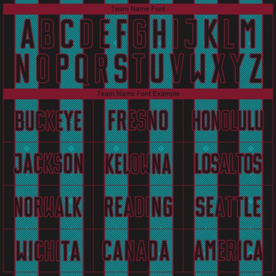 Black Soccer Uniform Jersey Pinstripe Teal-Crimson Sublimation Custom Sports Line