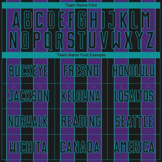 Custom Sports Soccer Sublimation Uniform Pinstripe Purple-Teal Line Jersey Black