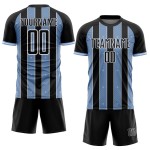 Jersey Uniform Black Pinstripe Light Sublimation Soccer Sports Custom Line Blue-White Jersey Uniform Black Pinstripe Light Sublimation Soccer Sports Custom Line Blue-White