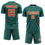 Soccer Sports Lightning Jersey Orange-White Teal Sublimation Custom Uniform