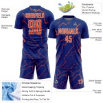 Lightning Sublimation Custom Uniform Jersey Orange-White Soccer Royal Sports Lightning Sublimation Custom Uniform Jersey Orange-White Soccer Royal Sports