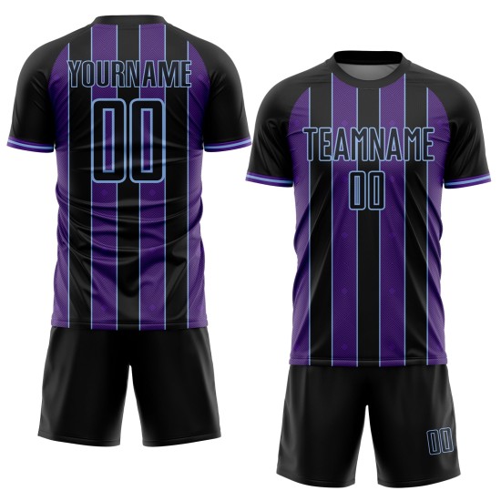 Sports Pinstripe Black Sublimation Uniform Blue Custom Purple-Light Jersey Soccer Line