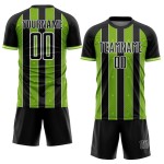 Sports Custom Pinstripe Green-White Uniform Soccer Neon Black Jersey Sublimation Line