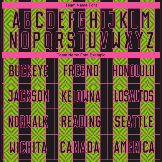 Sublimation Uniform Neon Custom Black Green-Pink Line Jersey Sports Soccer Pinstripe