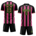 Sublimation Jersey Custom Line Black Pinstripe Sports Soccer Green Pink-Neon Uniform Sublimation Jersey Custom Line Black Pinstripe Sports Soccer Green Pink-Neon Uniform