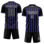 Line Purple-White Uniform Dark Sports Black Custom Jersey Pinstripe Sublimation Soccer