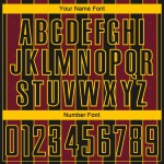 Soccer Line Sublimation Crimson-Gold Sports Uniform Pinstripe Jersey Black Custom